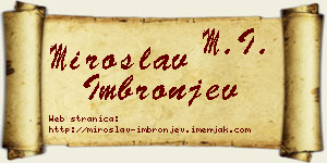 Miroslav Imbronjev vizit kartica